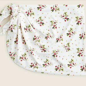 J. CREW RE-IMAGINED Size Small Medium Swim Sarong Strawberry Floral Cover-Up